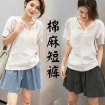 Pregnant women pants spring fashion 2021 spring summer thin tide mother casual wear loose bottom wide leg shorts