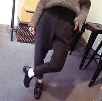 Autumn and winter pregnant women pants autumn 2021 new pregnancy tide mother personality wear loose black small foot trousers