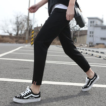 Spring 2021 New pregnant women pants spring and summer thin wear tide mother pregnancy black sports nine foot pants