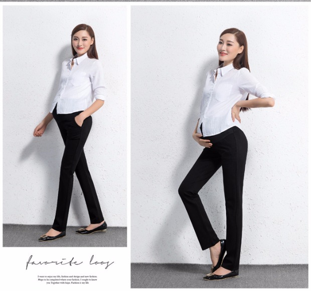 Mùa hè cotton thoáng khí dụng cụ đa năng nâng chân dạ dày quần mẹ mặc thẳng đen bà bầu dài quần dài quần bầu lửng