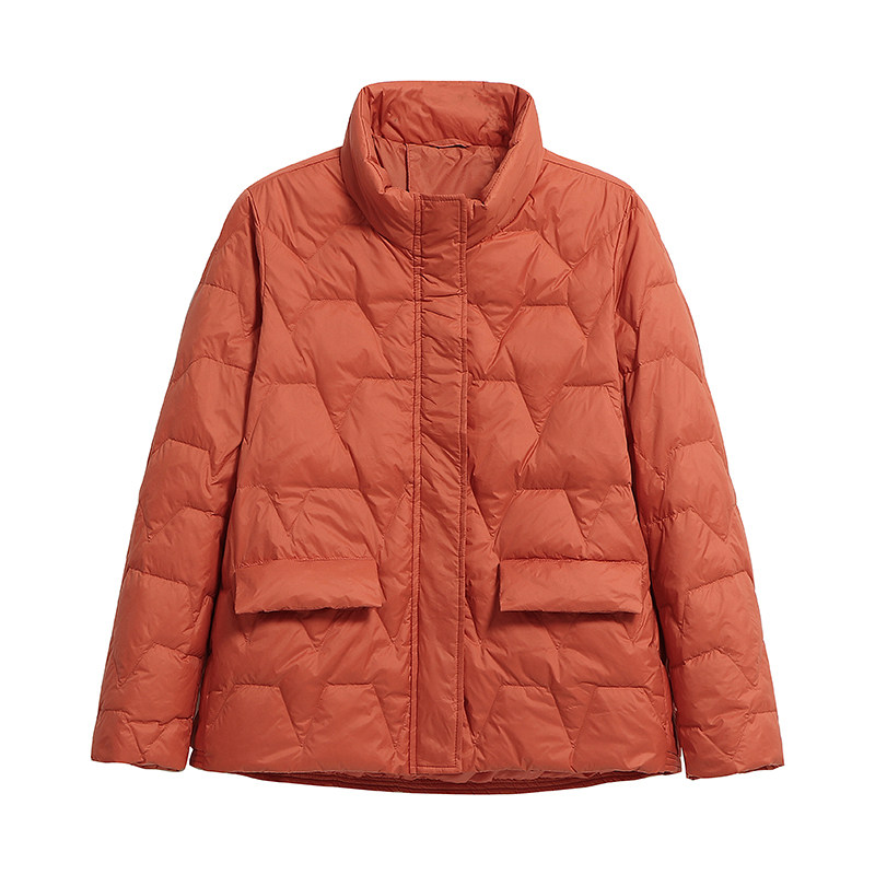 2021 new anti-season light thin down clothes woman short style Fashion Upright Collar Little Sub White Duck Suede Winter Clear Barn Jacket