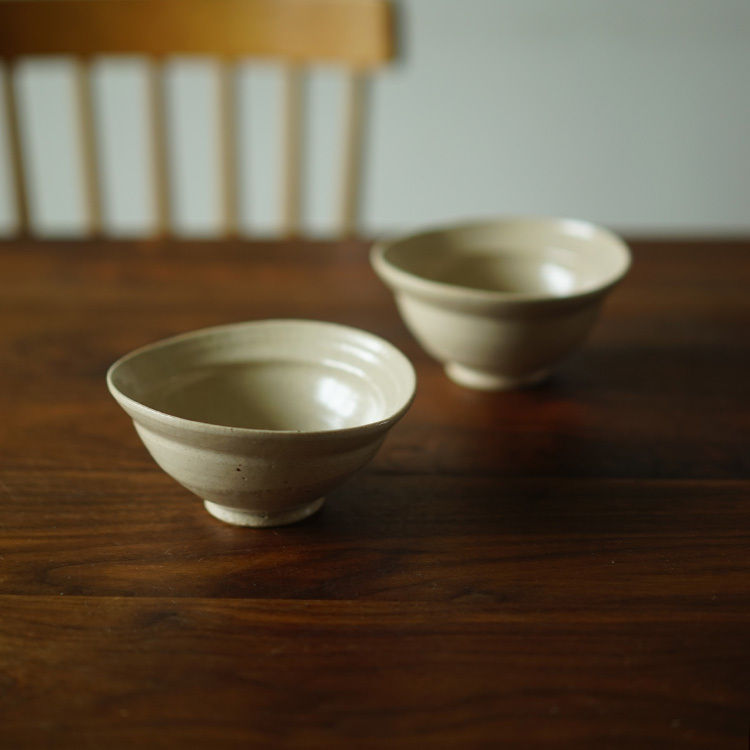 He Xia |   Rice-Glazed Moon Bay Oval Bowl, Handmade Pottery, Handmade Utensils, Japanese Style