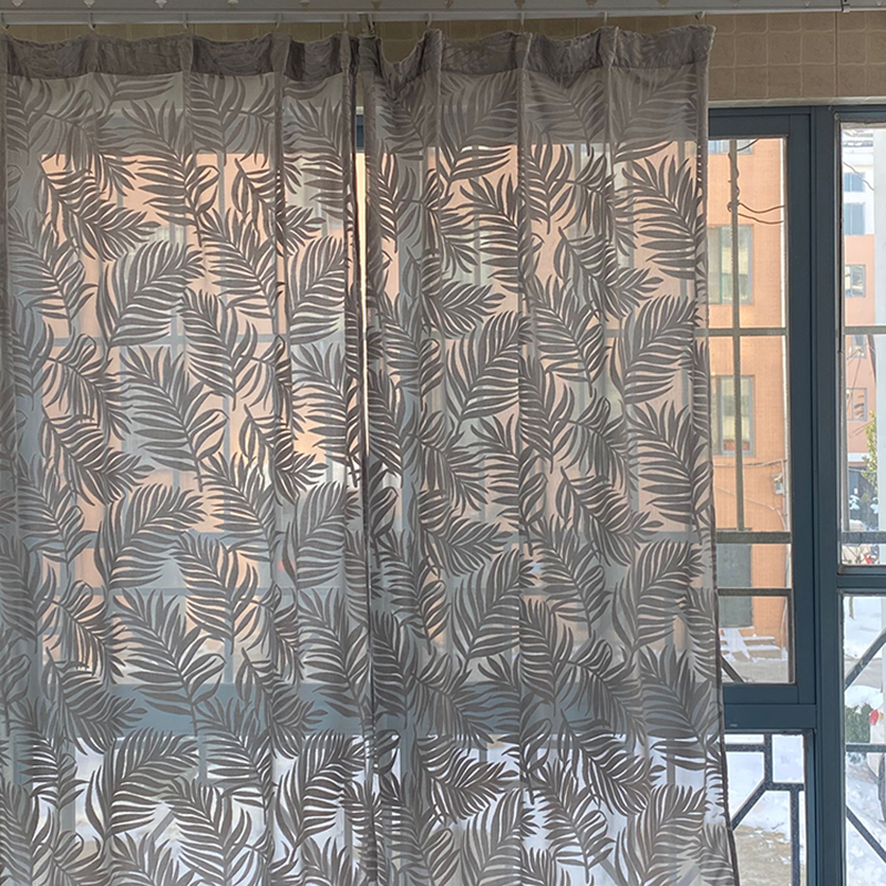 Foreign trade Export surplus stock Finished Curtain Yarn Curtain-Flocking Yarn Curtain European-style Balcony Floating Window Living-room Special Price Clear Cabin