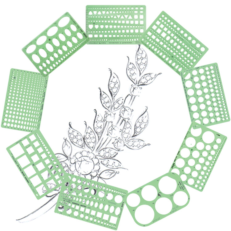 Tammy American imported timely jewelry design template 2 piece set 5 piece set thin soft ruler can be bent