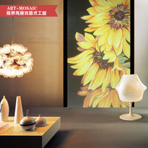 Custom simple Sunflower mosaic fine cut painting porch living room aisle tile background wall puzzle decoration mural