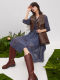 Gedi counter non-returnable 2026 temperament waist slimming floral V-neck light mature style dress 8500105