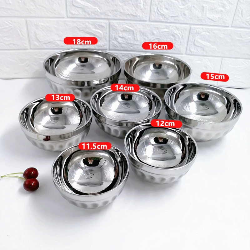 Inox lớn bát ăn liền hộ gia đình đặt bát bộ đồ ăn trẻ em bát cơm hộp ăn trưa đôi cách nhiệt bát