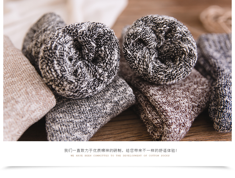 Vớ dày nam mùa đông ống cotton vớ cộng với nhung dày vớ vớ len vớ vớ sàn mùa thu và vớ mùa đông vớ nike chính hãng
