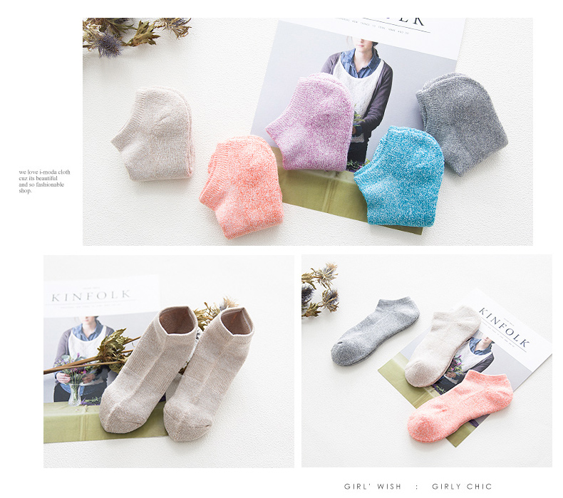 Vớ nữ vớ nữ thuyền vớ nữ mùa thu dày thể thao vớ tất vớ terry vớ cotton Nhật nữ vớ - Bít tất nữ tất bàn nữ đẹp