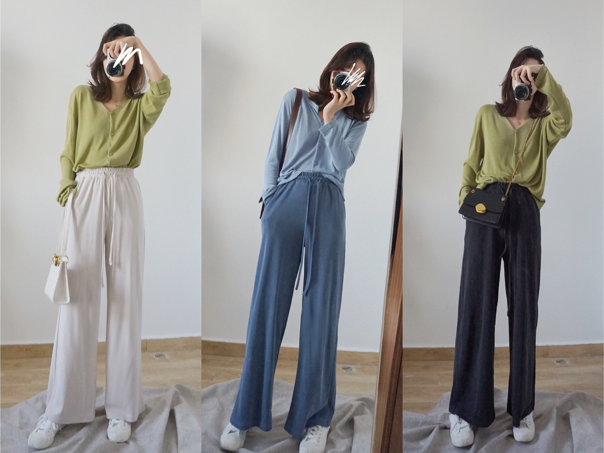Meals Squad Comfort Free of tightness Copper Ammonia Silk Tug Pants Loose Casual Display Slim and high-legged pants
