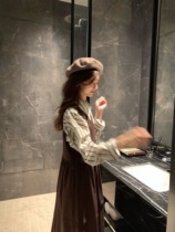 Fan Squad Obediently brand vest skirt brown chocolate autumn and winter inner vest skirt thick bottoming dress