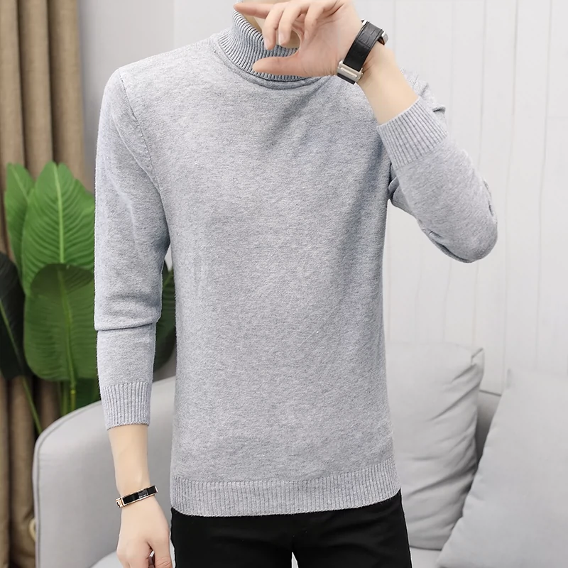 Áo len nam mùa thu và áo len cao cổ Hàn Quốc Áo len mỏng cho nam áo cardigan nam