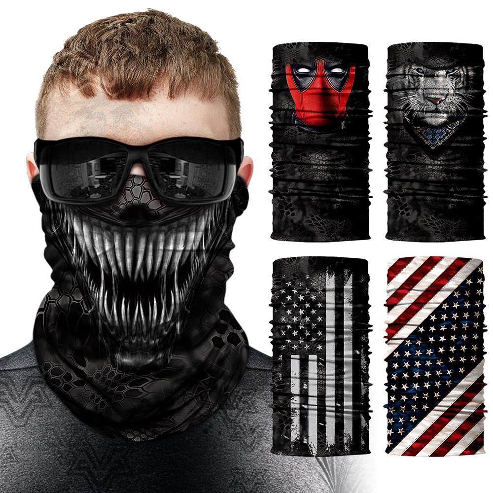 Venom camouflage animal hip-hop face scarf outdoor riding ski mask neck cover male windproof scarf female magic head scarf