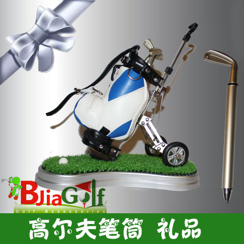 Golf Fan Supplies Gift Ball Bag Pen Holder Contains Three Clubs Styling Pen Desktop Decoration Gift Activity Items