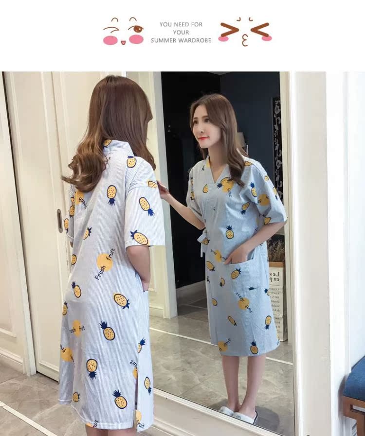 Nhật bản tăng lỏng ngắn tay sexy kimono áo choàng mùa hè ladies casual sinh viên áo choàng tắm đồ ngủ dịch vụ nhà