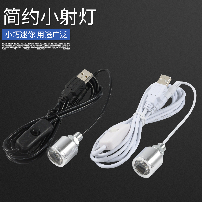 1W light pearl USB light 5VUSB line with lamp holder fishing light raft fishing mobile charging computer USB spotlight small spotlight