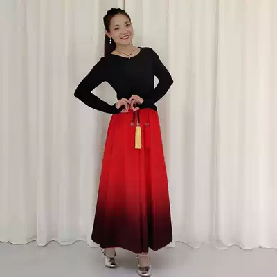 Yingrong Snow Square Dance Book Brief Dance Classical Dance Costume New Style Dress Black Long Sleeve Autumn