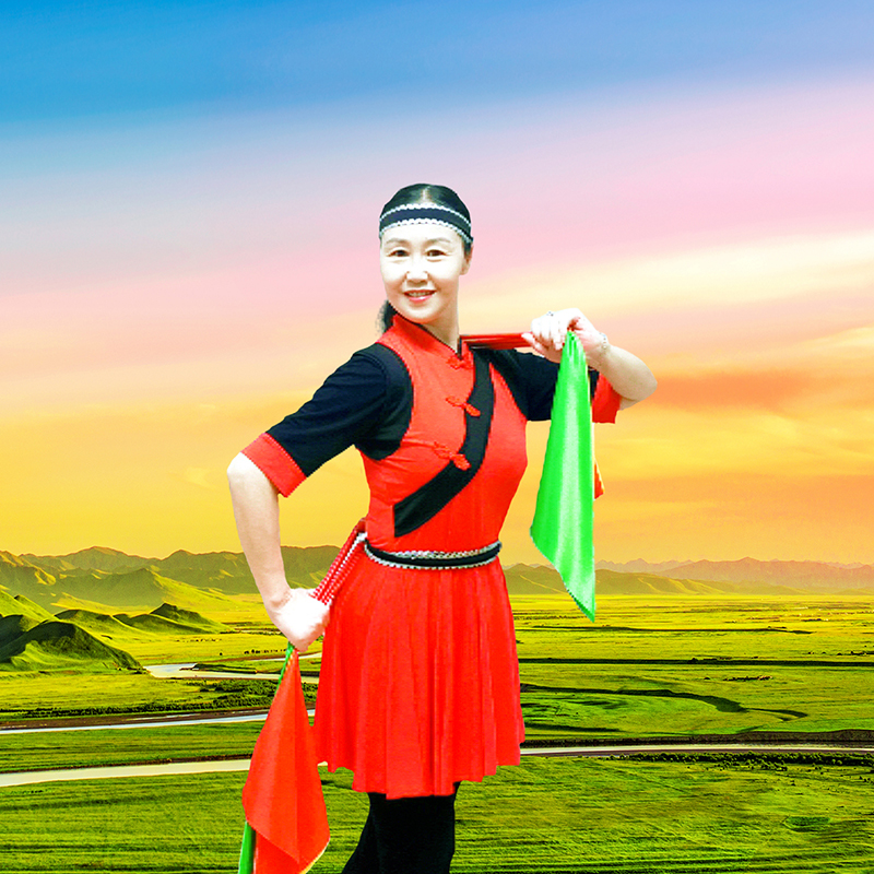 Should Sub Square Dance Costume Original Upper Monsoon Dance Solo Tree Grassland Sisters Flowers National Wind Dancing to Old Age