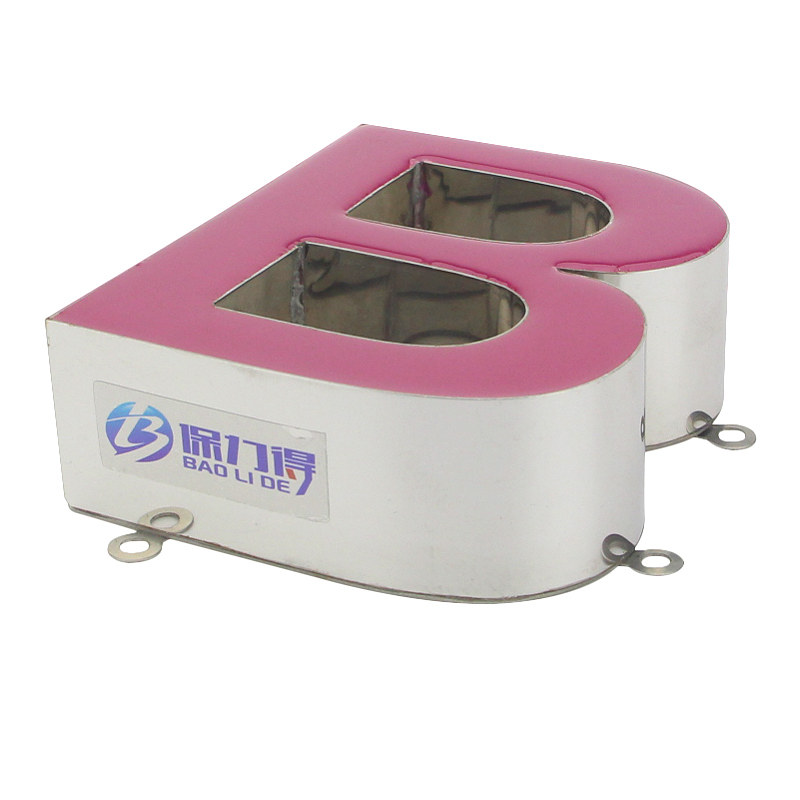 Luminous word fixed ear stainless steel resin word Mini word mounted hanging piece pendant ear advertising word mounting corner code