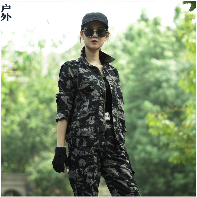 New beautiful women's spring and summer camouflage suits men's and women's military training suits college students' overalls comfortable and soft