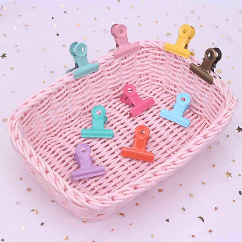 ins simple color bill clip iron bill clip retro metal clip photo test paper clip small fresh folder