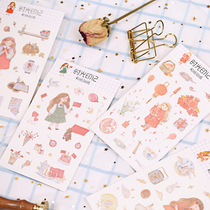 Fresh hand-painted and paper stickers time stamp holiday series Christmas diy hand sticker