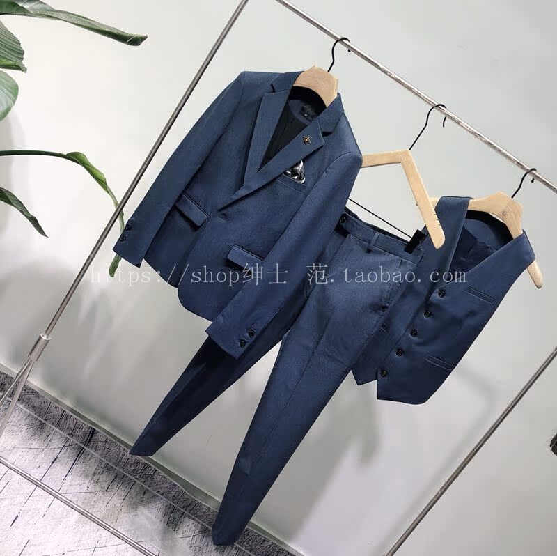 Quạt quý ông 2018 Thời trang mới Nhiều màu hoang dã Hàn Quốc Slim Men Một nút Casual Bộ đồ đơn giản quần kaki