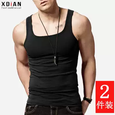 Square collar vest male Xinjiang cotton hurdles fitness sports Tide brand tight-fitting thin thin summer wearing undershirt