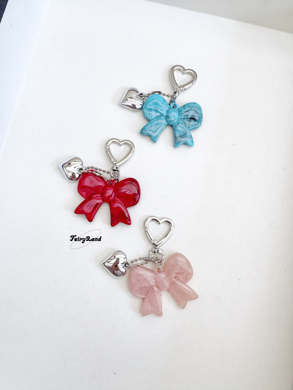 Original Gradient Bow Bag Charm Korean Heart Pendant Phone Earphone Accessory Keychain ins Style Original Gradient Bow Bag Charm Korean Heart Pendant Phone Earphone Accessory Keychain ins Style