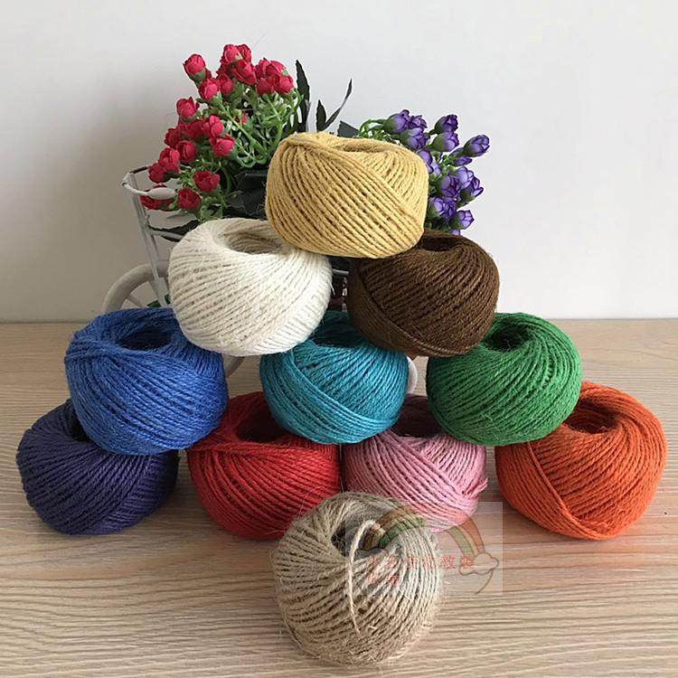 Kindergarten new primary colors a multi-strand hanging decoration hanging decoration hemp rope DIY with handmade natural dyeing hemp thread-Taobao