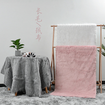 Pure white plush cloth live broadcast anchor background cloth jewelry counter decorative cloth photo props background carpet cloth