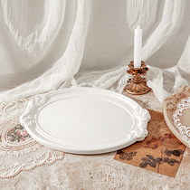 ins white bow wooden tray jewelry plate wedding dessert decoration ornaments photography props