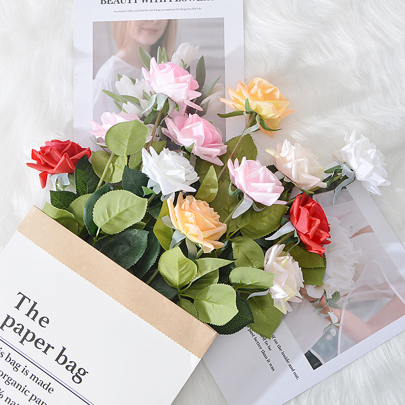 ins wind feel moist rose outdoor photo hand-held photo fake flower Still life photography photo props flower