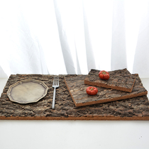 With back panel Champagne bark natural real bark building decoration green planting wall climbing spotting box background plate photo props