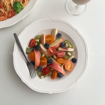 FCMJ 9 inch soup plate Net red deep mouth plate creative pasta plate salad plate Western dinner plate thick soup straw hat plate ins