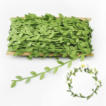 Artificial leaves Leaf diy wreath Hand woven material Wreath accessories Cloth green leaf rattan fake leaf rattan