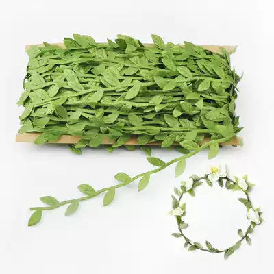 Simulation Leaf leaves diy wreath hand woven material wreath accessories cloth green leaf rattan fake tree leaf Vine