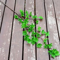 Simulation of Japanese Bell leaves multi-petal leaves long poles green leaves fake branches decorative green leaves plastic flower plants