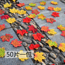 Monolithic simulation maple leaf autumn leaf wedding wedding road guide decoration Fake leaf simulation maple leaf window decoration
