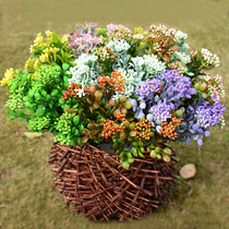 Single fake flower Plastic flower decorative flower simulation Milan fruit flower arrangement Small wild fruit green plant green grass outdoor small bouquet