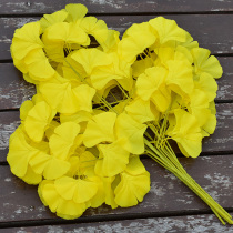 Yellow ginkgo false leaves fake branches autumn outdoor Big Tree dead tree decorative plastic over glue simulation ginkgo leaves