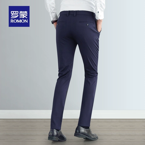 Мужские штаны, тонкий черный пиджак классического кроя, свободный прямой крой