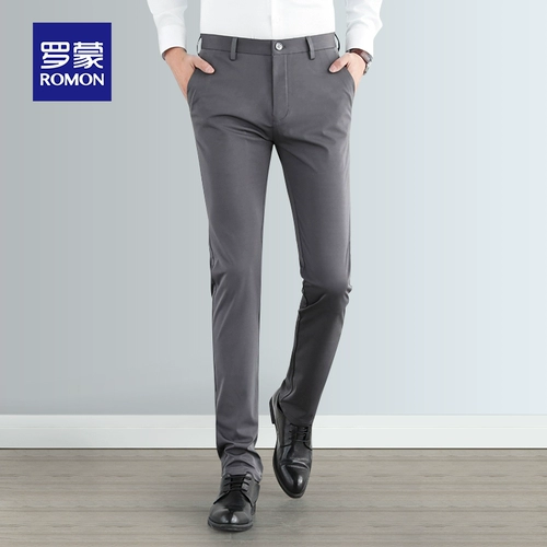 Мужские штаны, тонкий черный пиджак классического кроя, свободный прямой крой