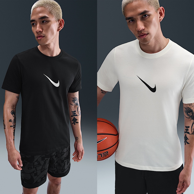 Authentic Nike Men's New Summer Style Inverted Letter Print Breathable Cotton Sports T-Shirt Short-Sleeved Hv1694