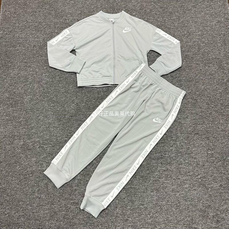 Nike/Nike Sports Suit for Older Children, Quick-Drying, Printed Logo, Casual Sports Long-Sleeve Top and Long Pants Cu8374-077 Nike/Nike Sports Suit for Older Children, Quick-Drying, Printed Logo, Casual Sports Long-Sleeve Top and Long Pants Cu8374-077
