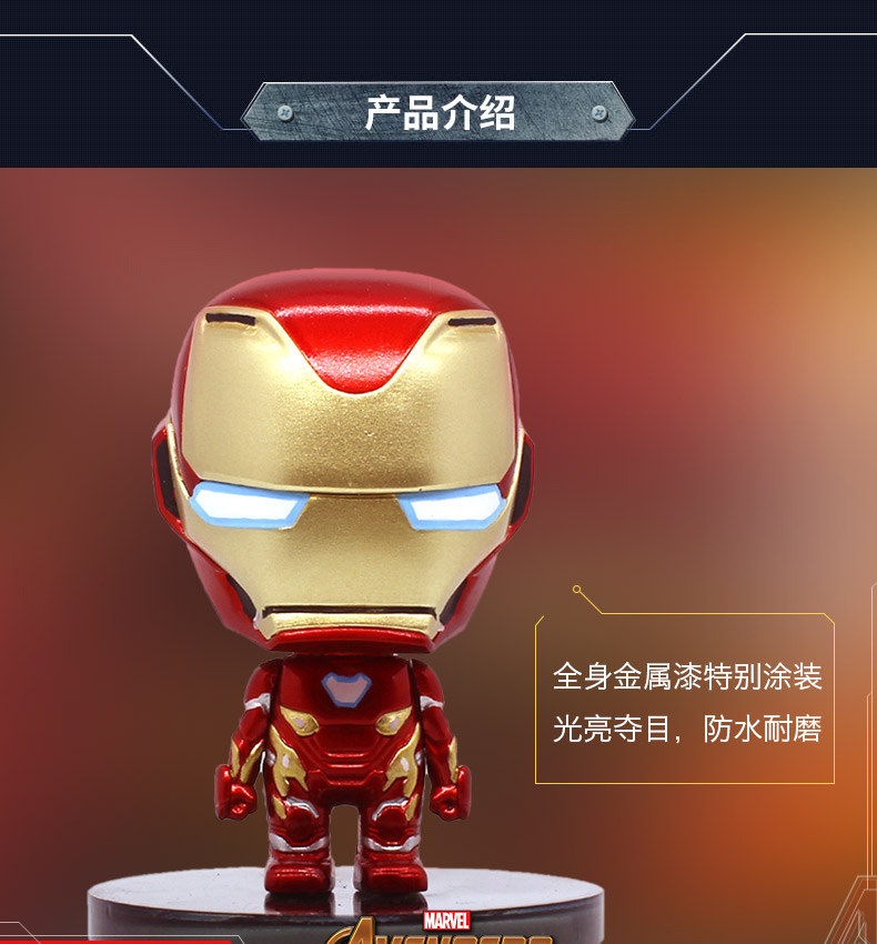 Man Wei Iron Man Trang Trí Xe Trang Trí Xe Nội Thất Xe Kiểm Soát Trung Tâm Búp Bê Sáng Tạo Trang Trí Nhỏ Phụ Kiện Xe Hơi