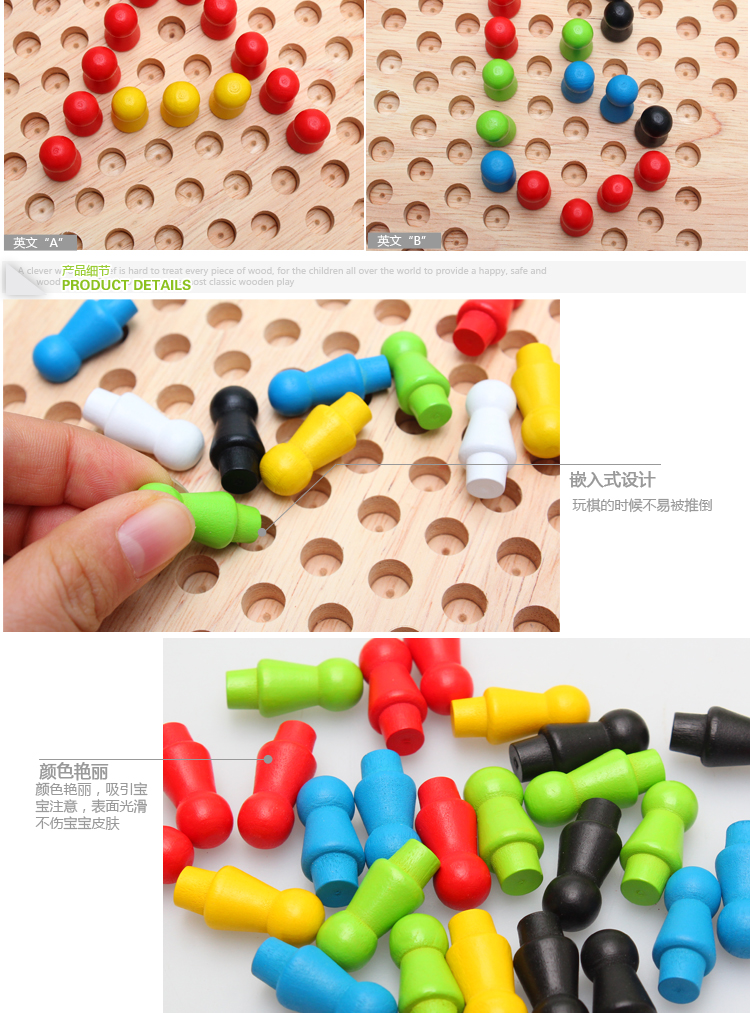 Túi lớn bằng gỗ đĩa boutique hexagon checkers cha mẹ và con câu đố của trẻ em lớp trò chơi board người lớn cờ vua class chơi đồ chơi giáo dục cho trẻ em