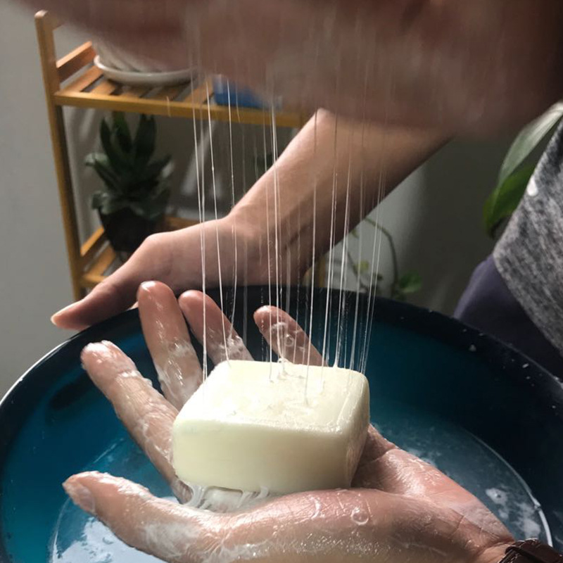 Net red Facial Makeup Remover Silk Protein Handsoap Wire Drawing Soap Plant Essential Oil Mask Soap OEM Custom