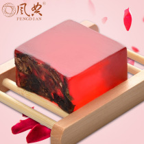 2018 Hot sale Mid-Autumn Festival Essential Oil soap Rose Flower Handmade soap Cleansing soap Skin care Red