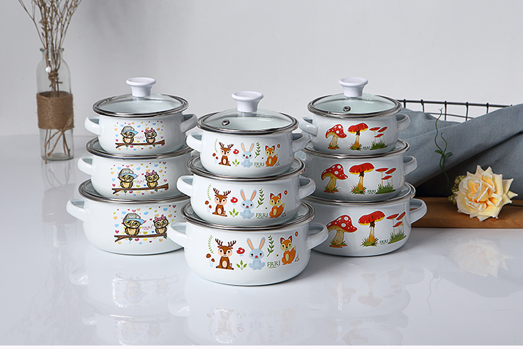 Enamel Enamel with freight insurance 】 【 see baby rice cereal bowl dessert cutlery refrigerated preservation bowl